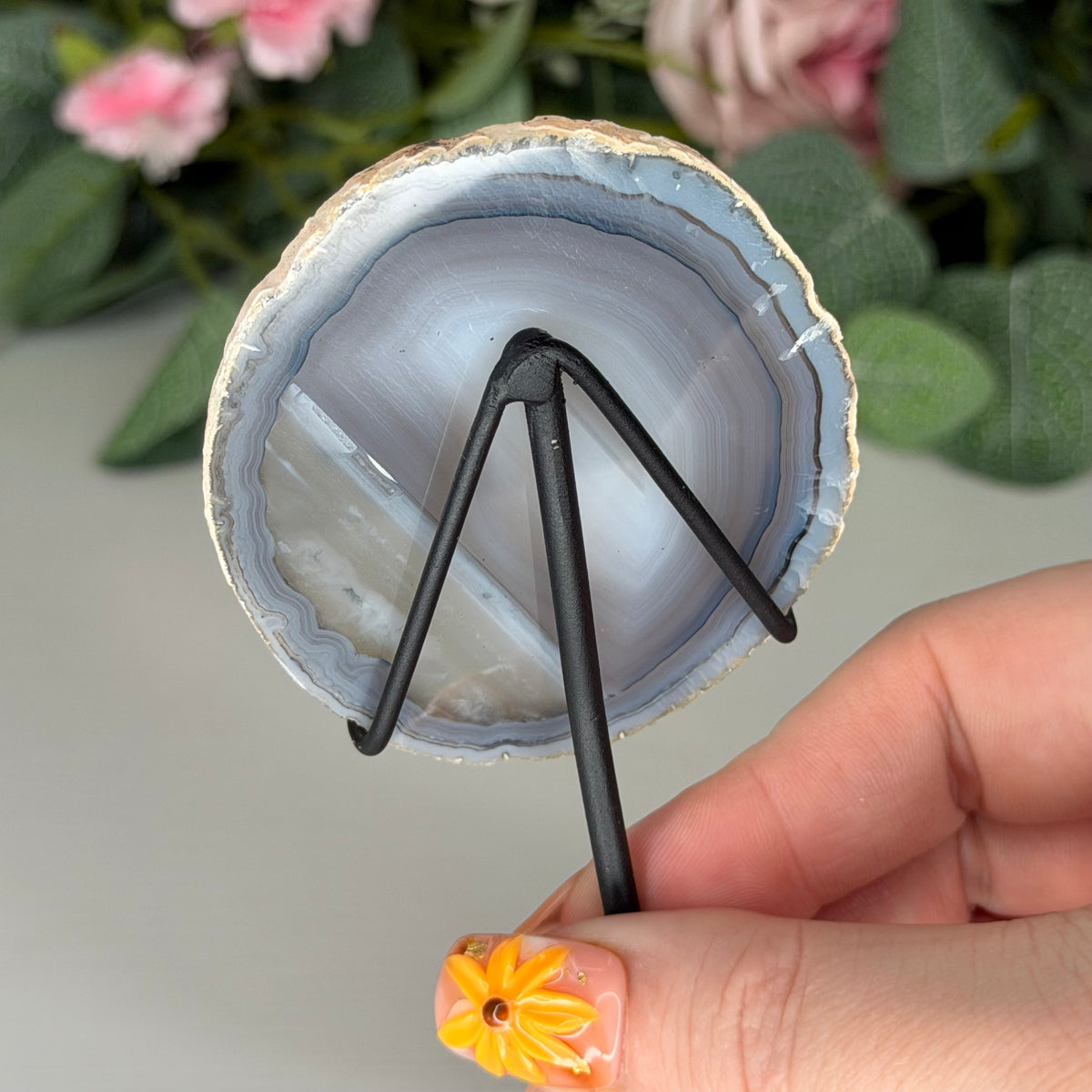 Agate Slice on Stand C