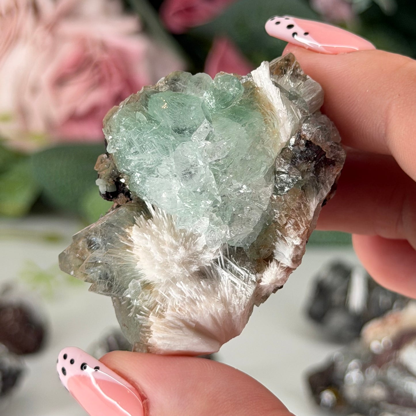 Green Apophyllite With Mordenite