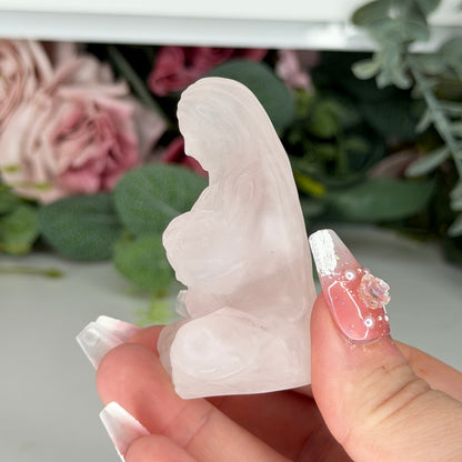 Rose Quartz Mum & Baby Carving