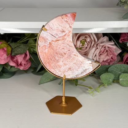 Pink Stick Agate Moon A