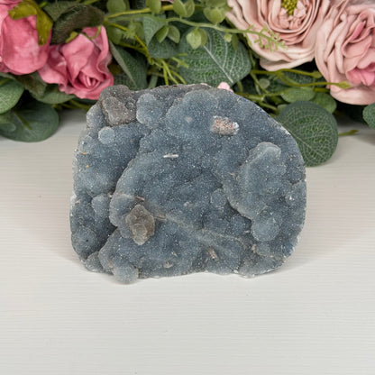 Blue Chalcedony With Stilbite & Calcite 463g