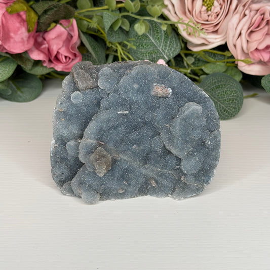 Blue Chalcedony With Stilbite & Calcite 463g