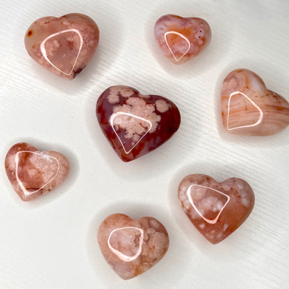 Carnelian Flower Agate Heart
