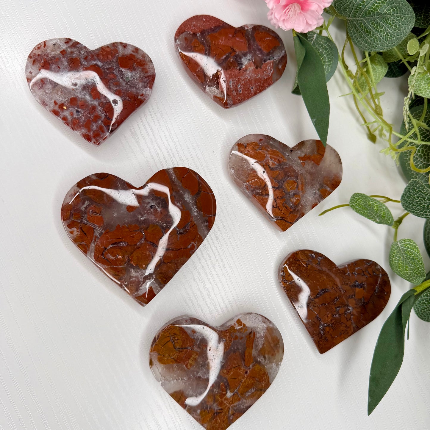 Brecciated Jasper Hearts