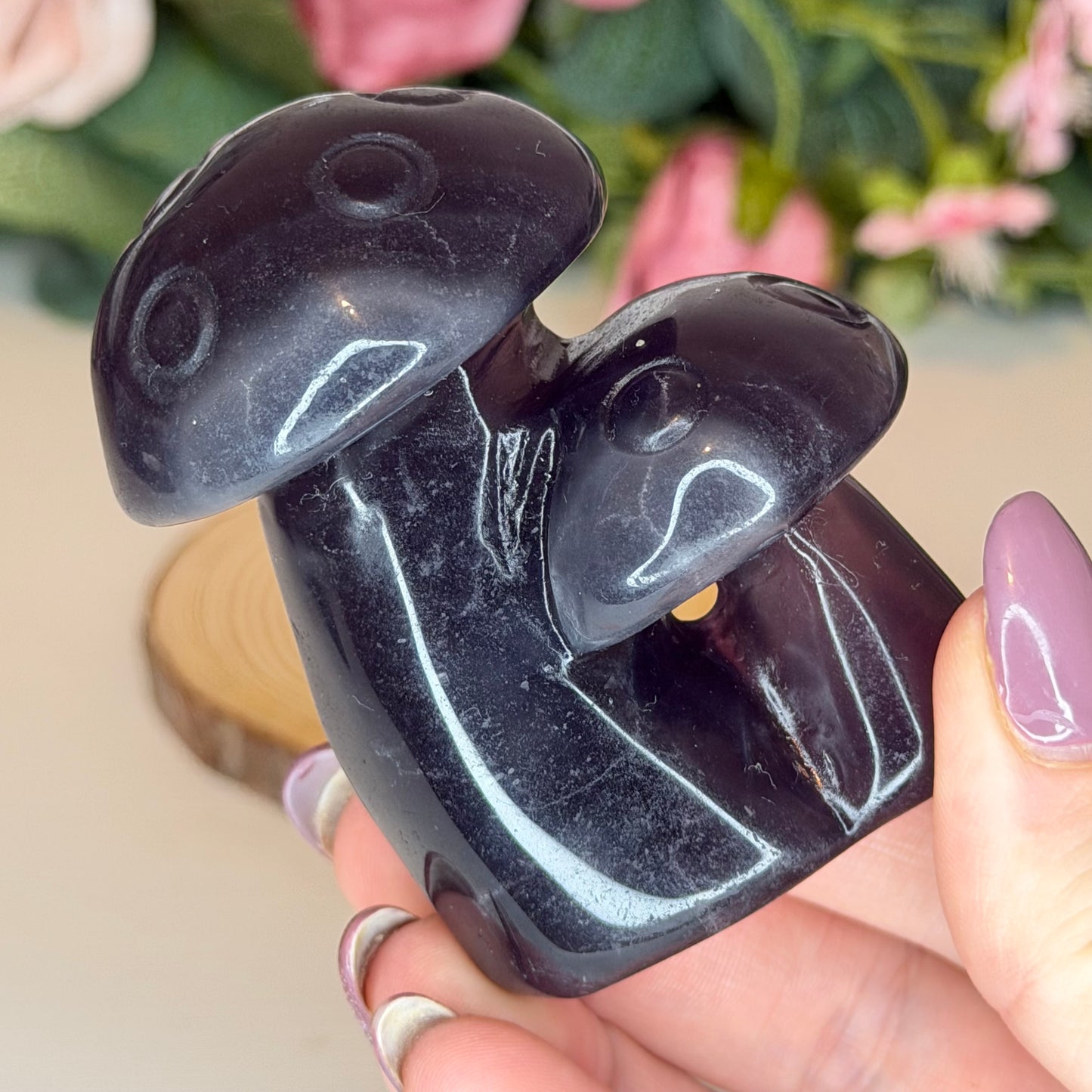 Black Rose Fluorite Mushrooms