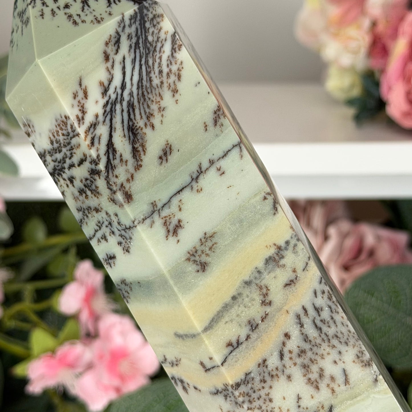 Green Dendritic Picture Jasper Statement Towers