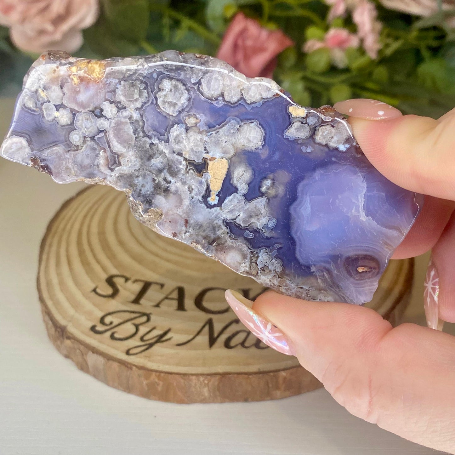 Blue Flower Agate Freeforms