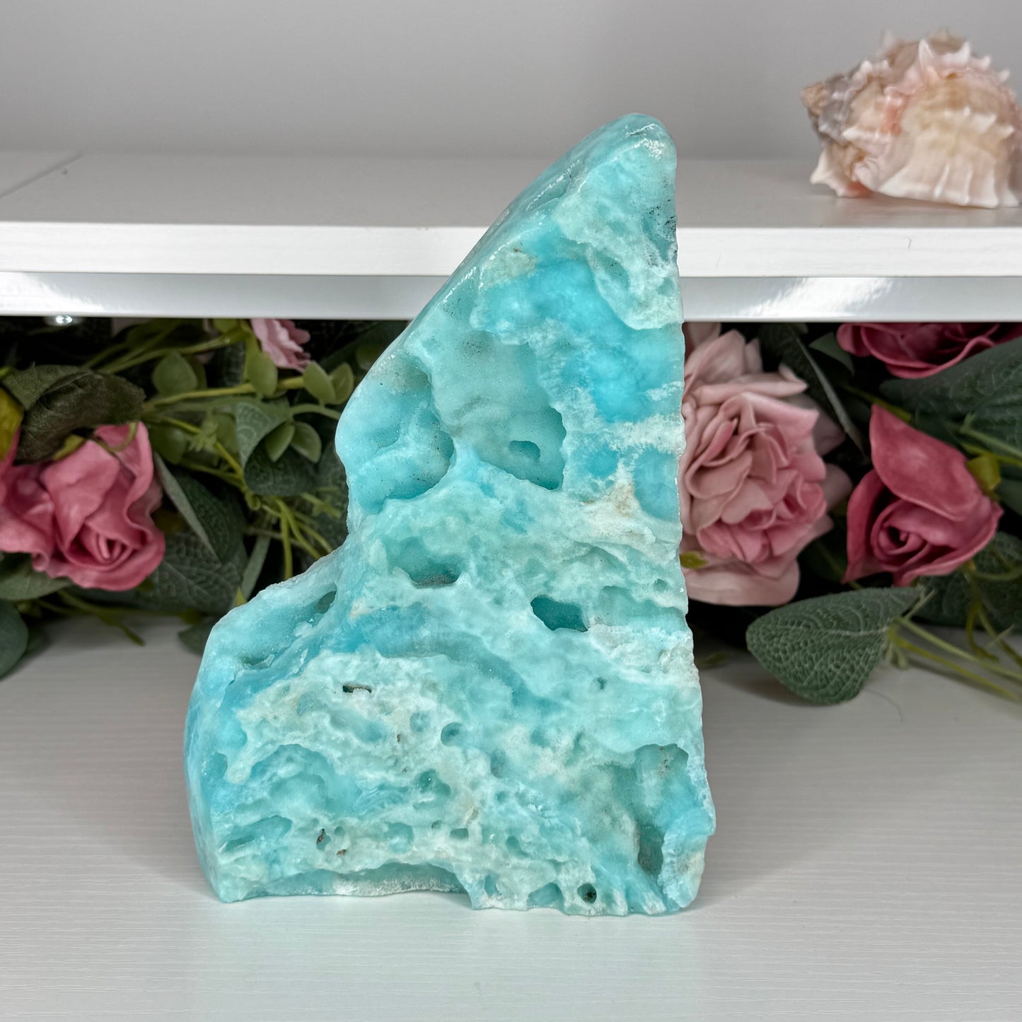Blue Aragonite Half Polished Freeform