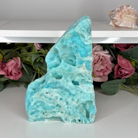 Blue Aragonite Half Polished Freeform