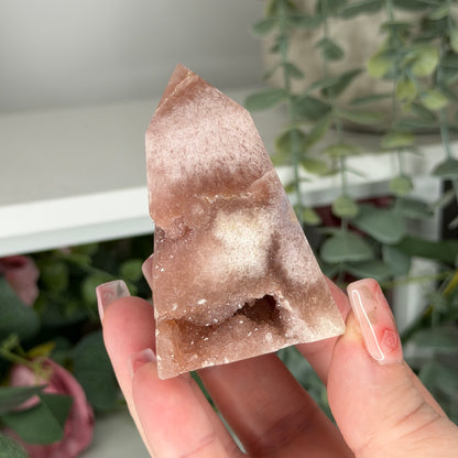 Pink Amethyst With Flower Agate Tower A