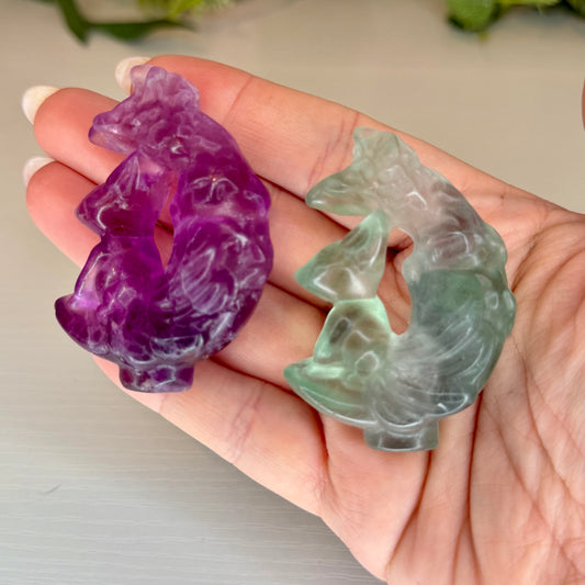 Fluorite 9 Tailed Fox On A Moon