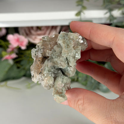 Champagne Heulandite With Celadonite
