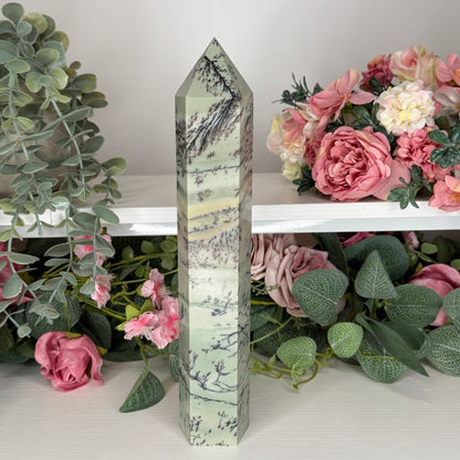 Green Dendritic Picture Jasper Statement Towers