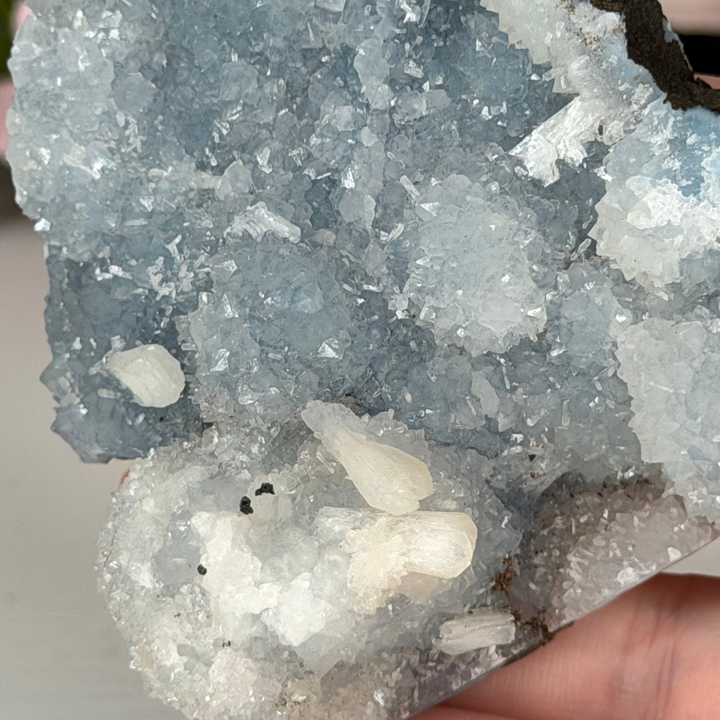 Blue Chalcedony With Stilbite