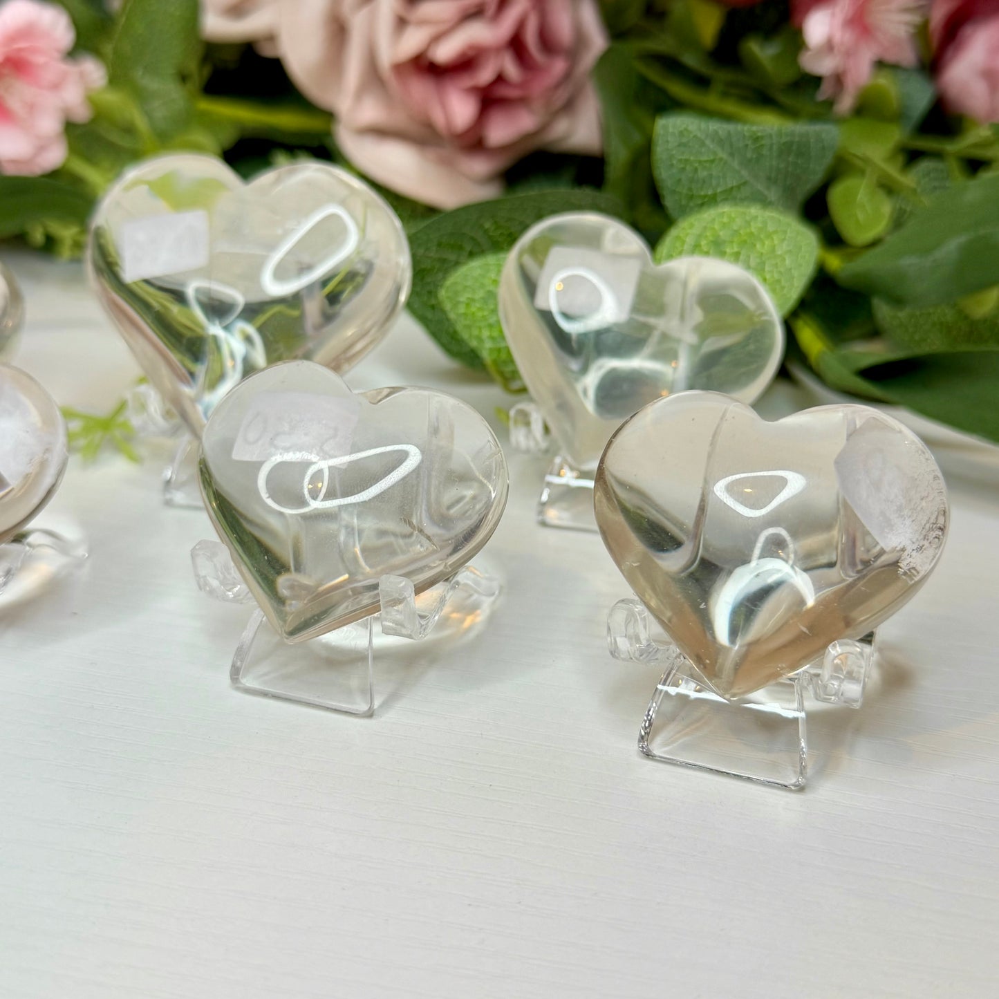 Clear Quartz Hearts