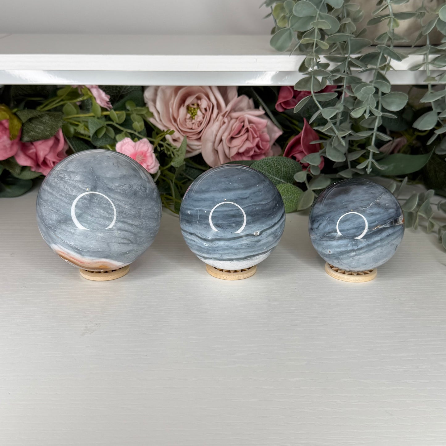 Blue Petrified Wood Spheres
