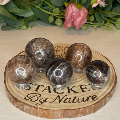 Chocolate Moonstone Spheres