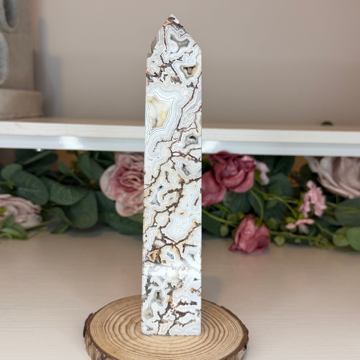 Mexican Lace Agate Statement Tower