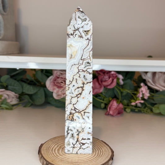 Mexican Lace Agate Statement Tower