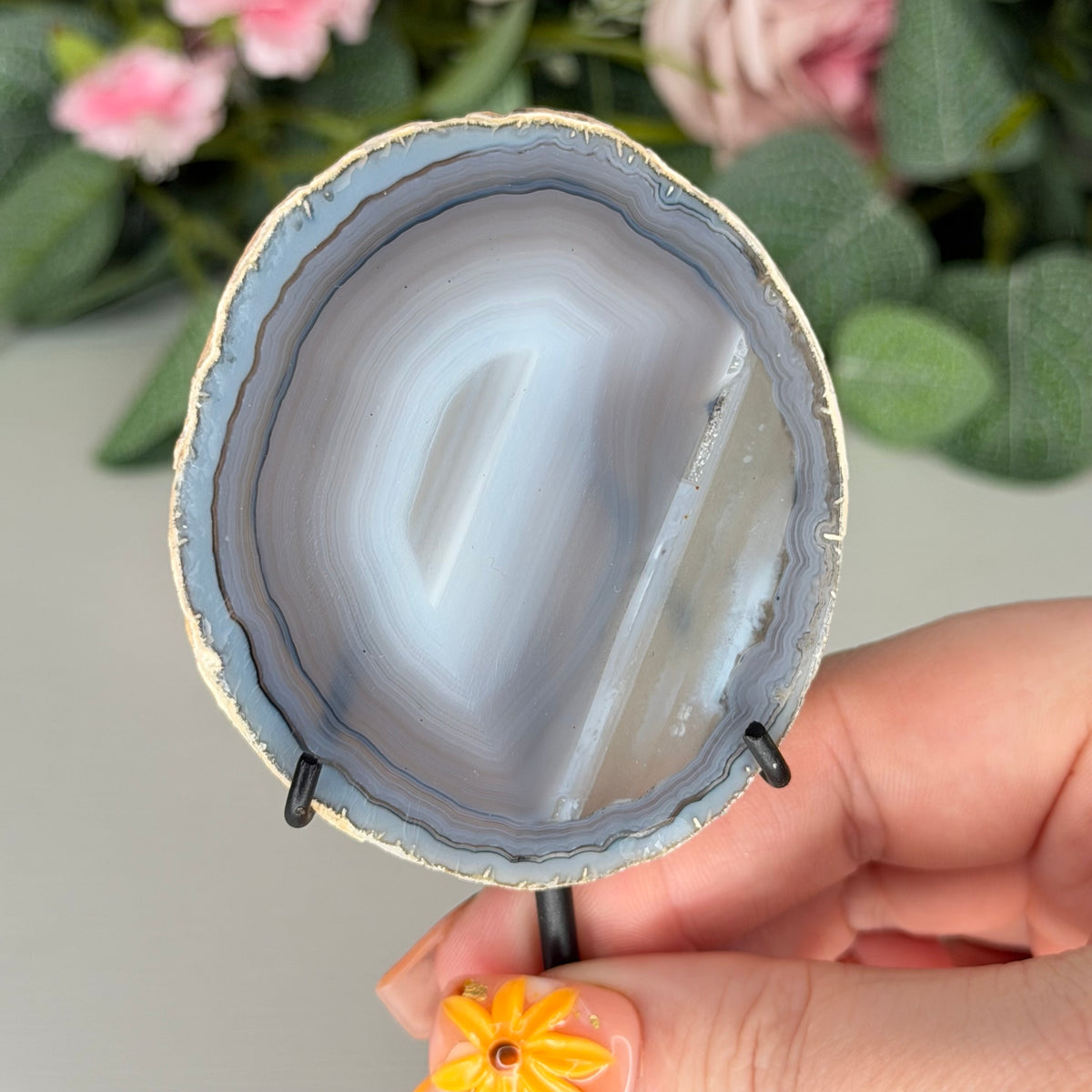 Agate Slice on Stand C