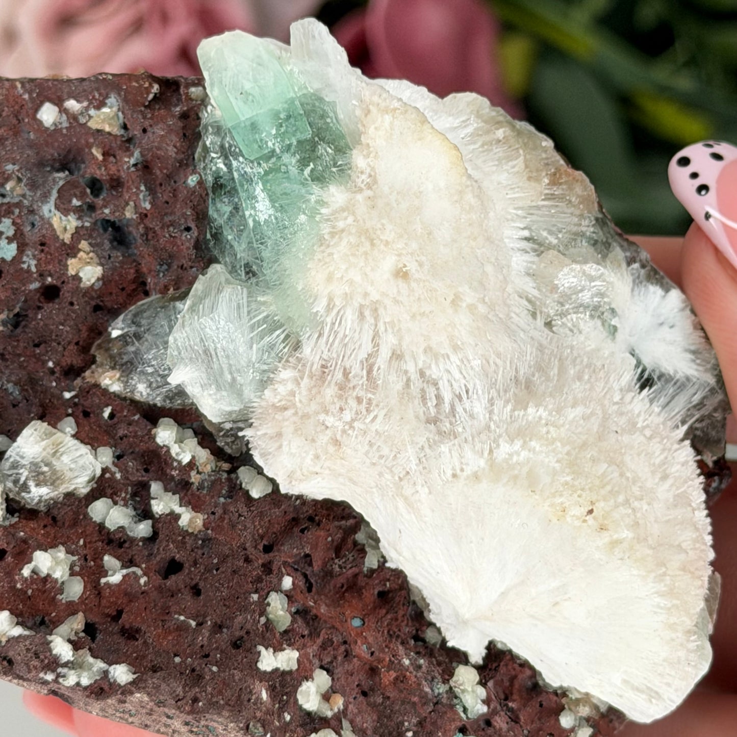 Green Apophyllite With Mordenite AQ