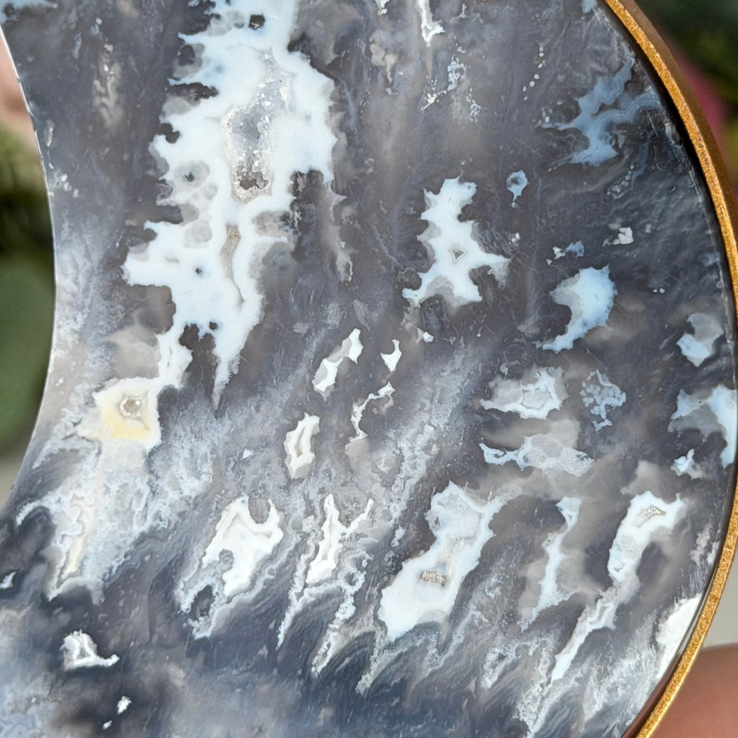 Blue Plume Agate Moon B