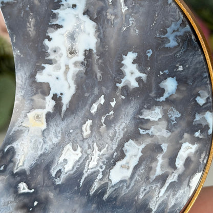 Blue Plume Agate Moon B
