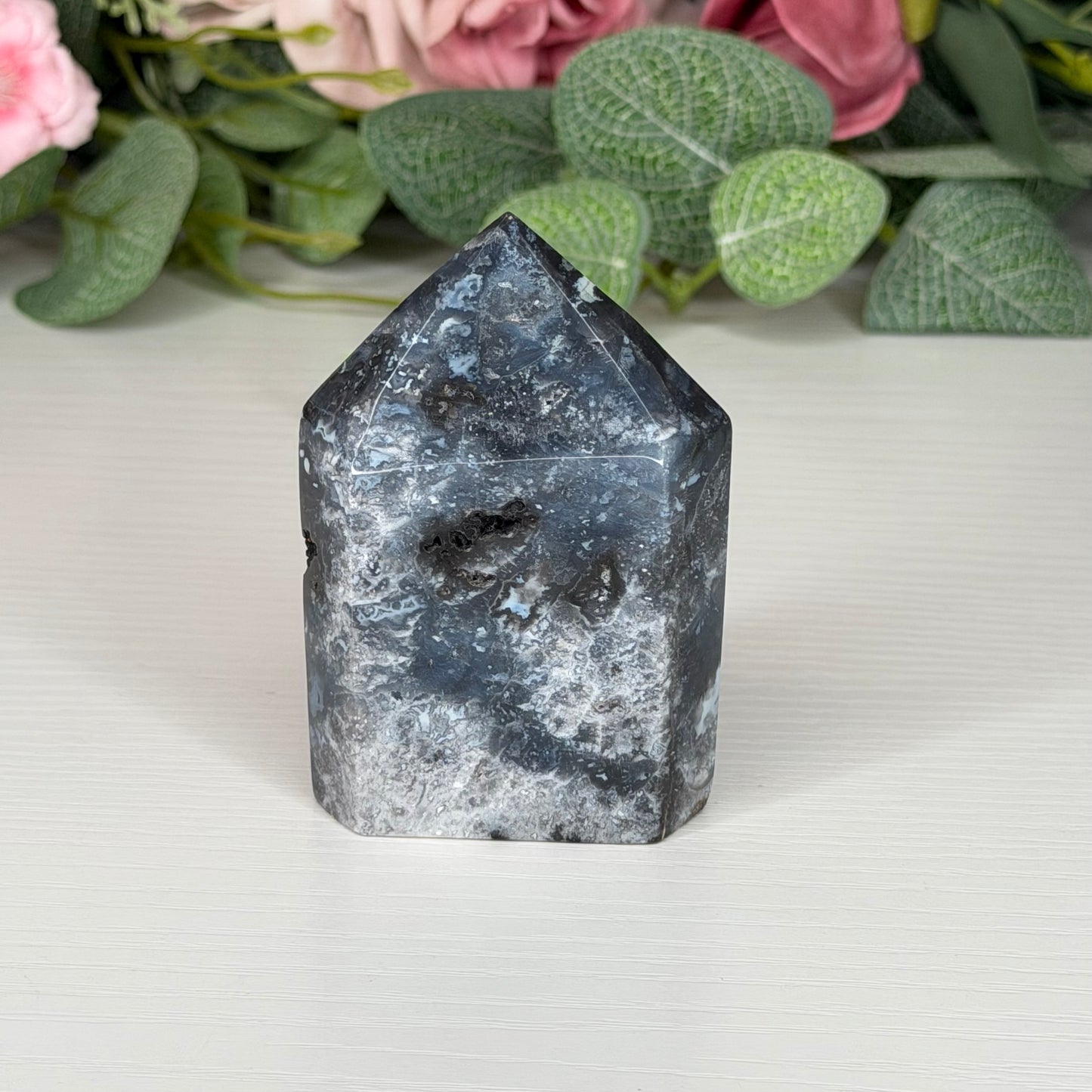 Blue Plume Agate Domino Towers