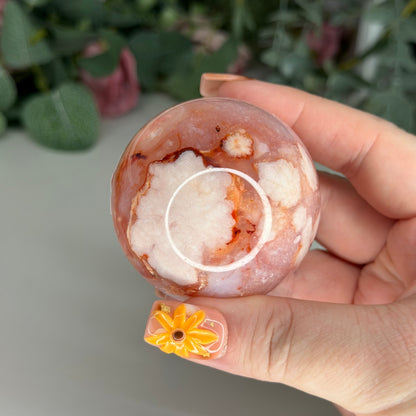 Carnelian Flower Agate Sphere E