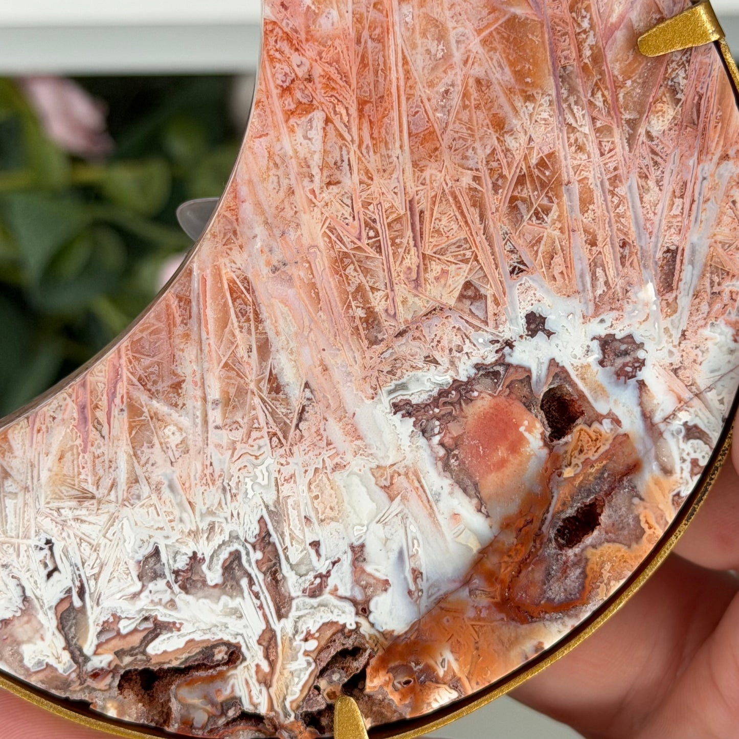 Pink Stick Agate Moon C