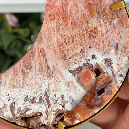 Pink Stick Agate Moon C
