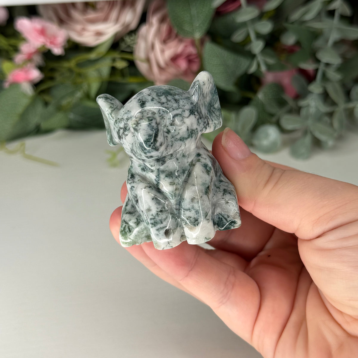 Moss Agate Elephant