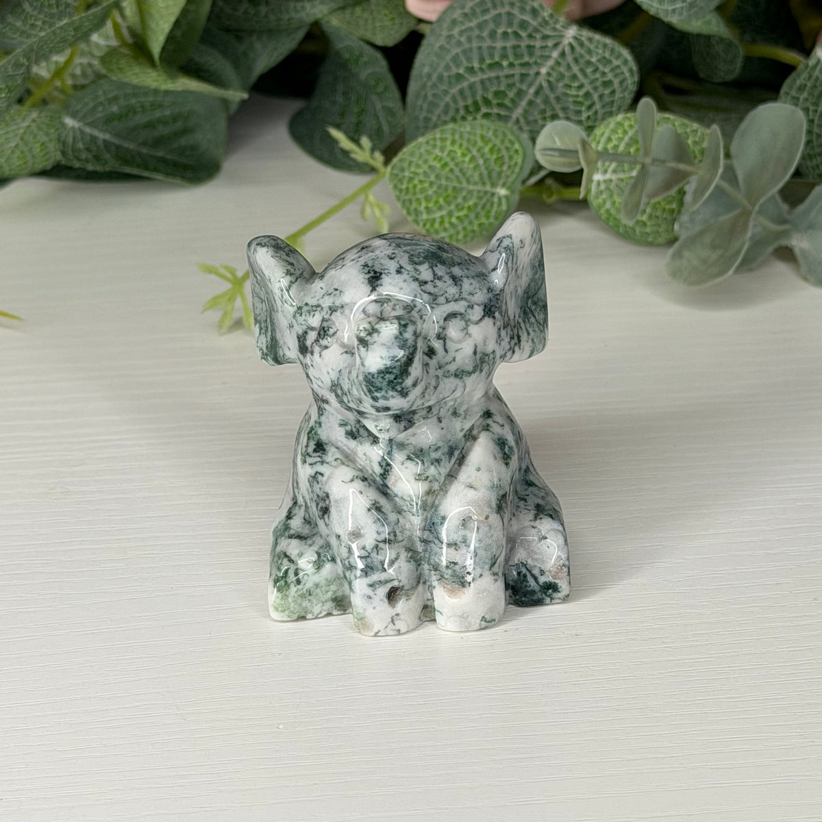 Moss Agate Elephant