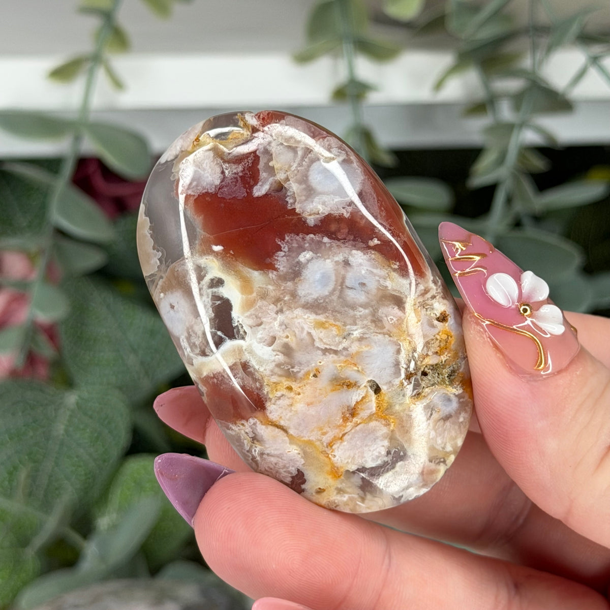 Flower Agate Palm & Hearts