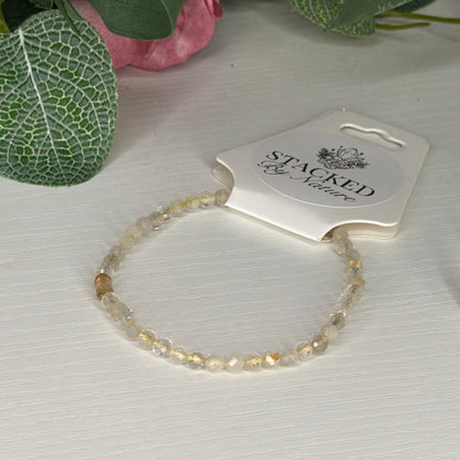 Golden Rutile Quartz Faceted Bracelet (4mm)