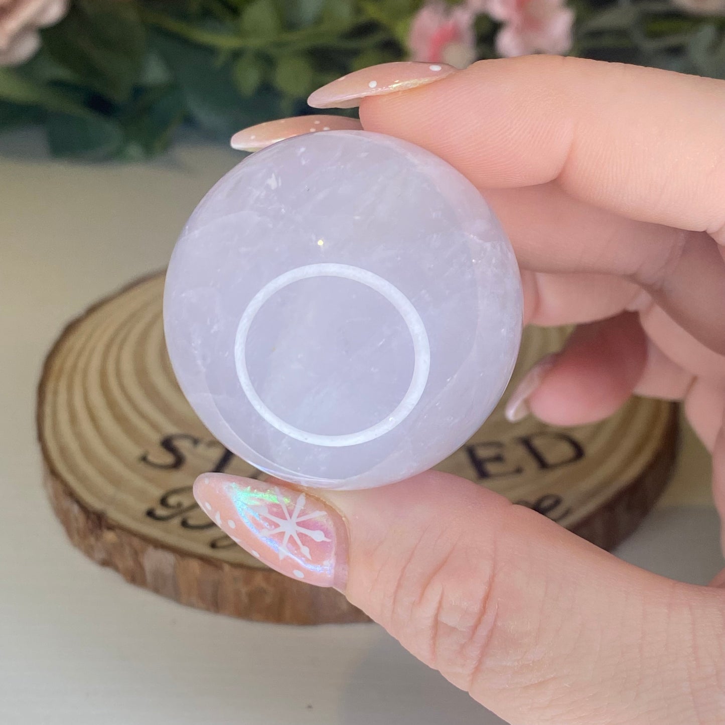 Periwinkle Rose Quartz Spheres