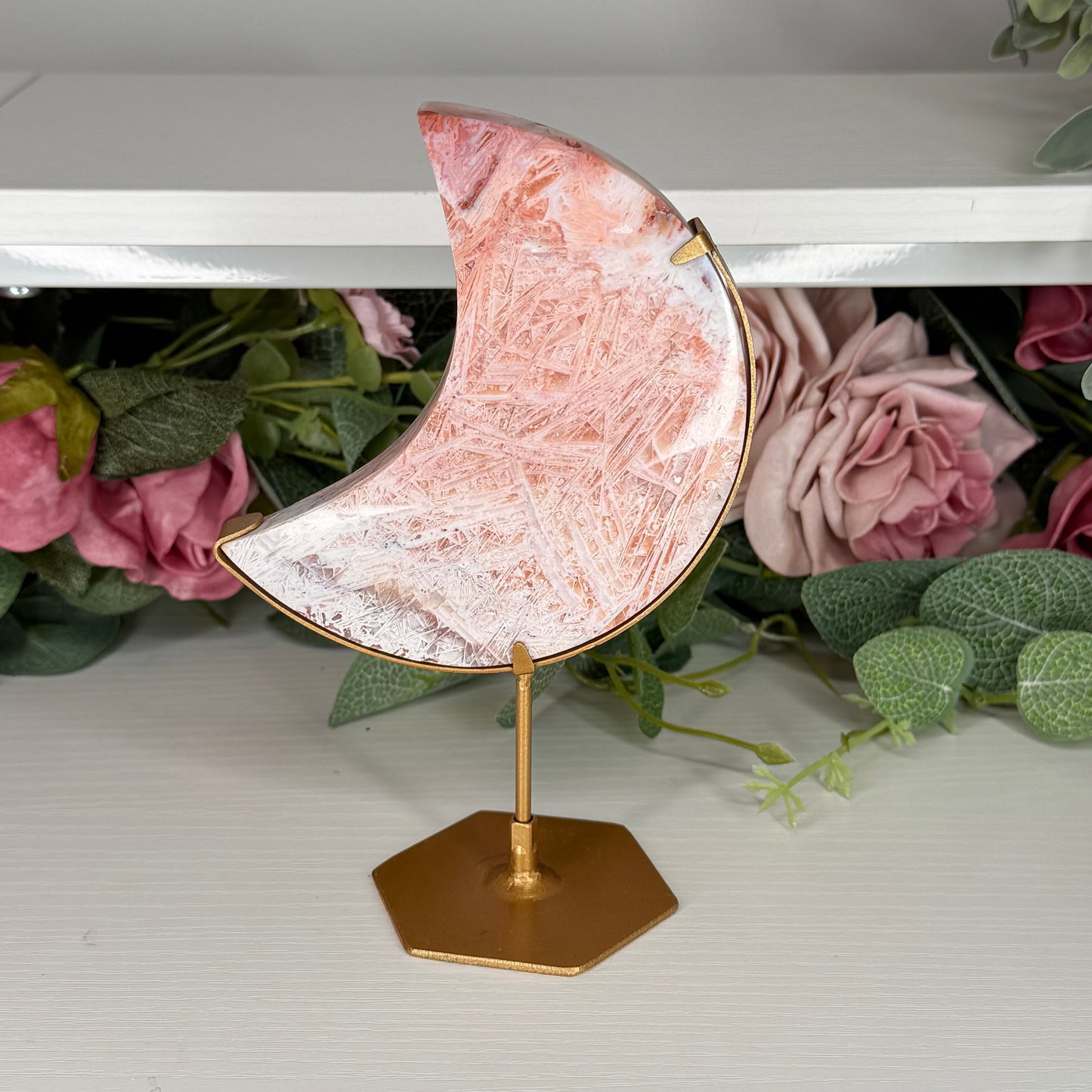 Pink Stick Agate Moon A