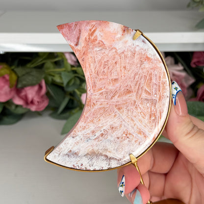 Pink Stick Agate Moon A