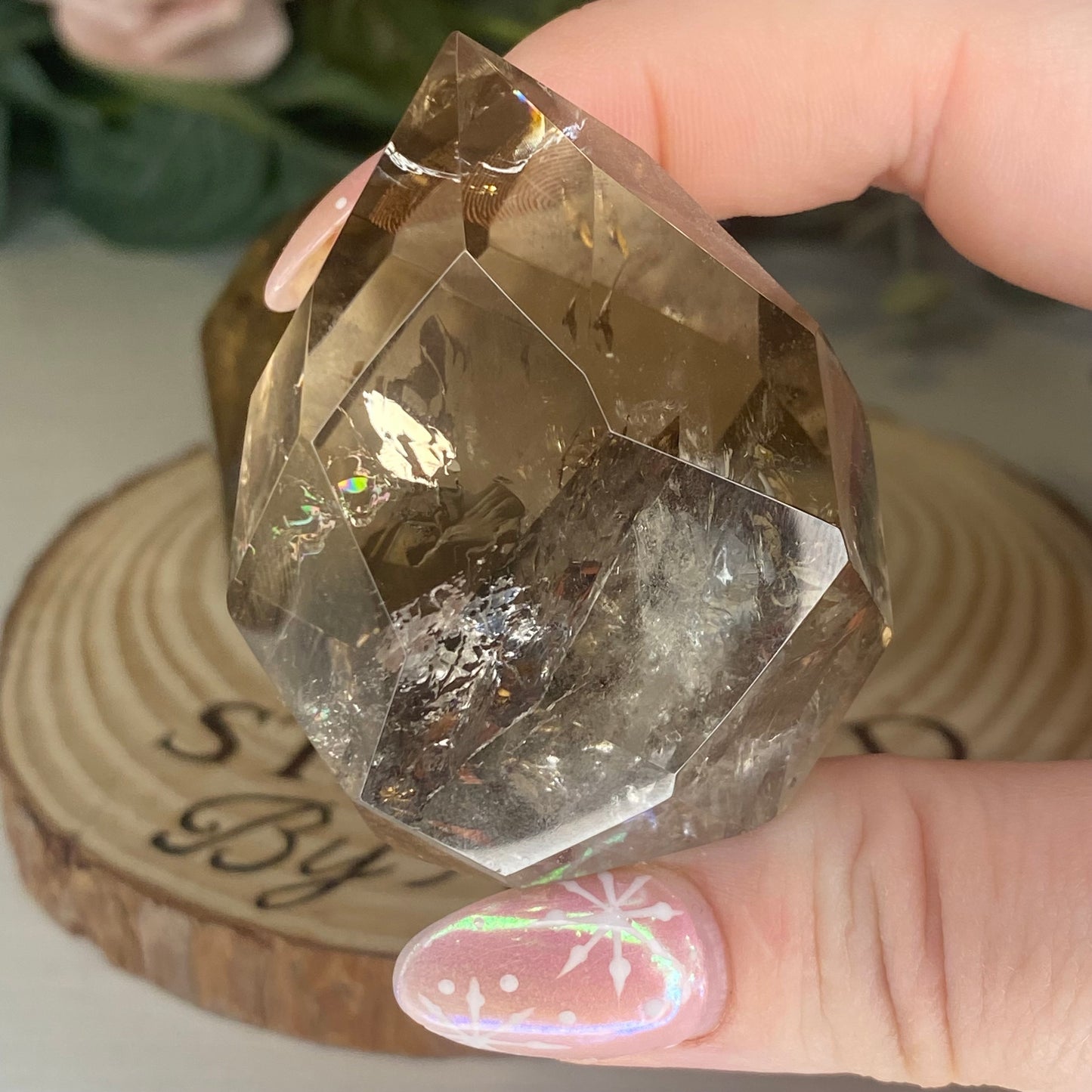 Faceted Smokey Quartz Points