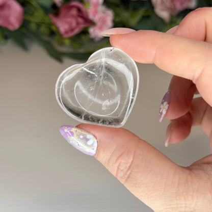 Clear Quartz Heart Shaped Worry Stones (Intuitively Chosen)