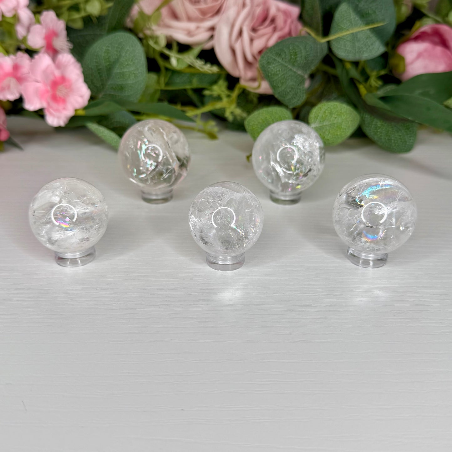 Rainbow Clear Quartz Spheres