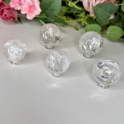 Rainbow Clear Quartz Spheres