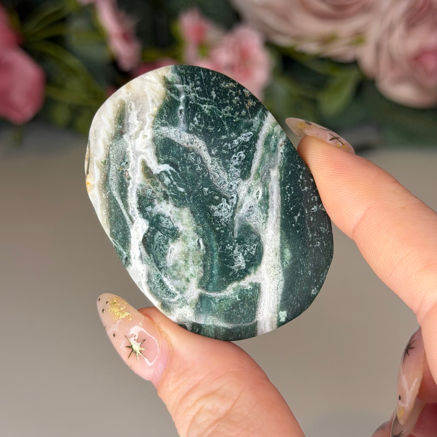 Green Unicorn Jasper Palmstones