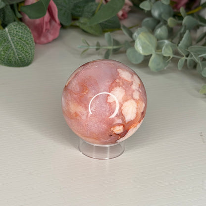 Carnelian Flower Agate Sphere E