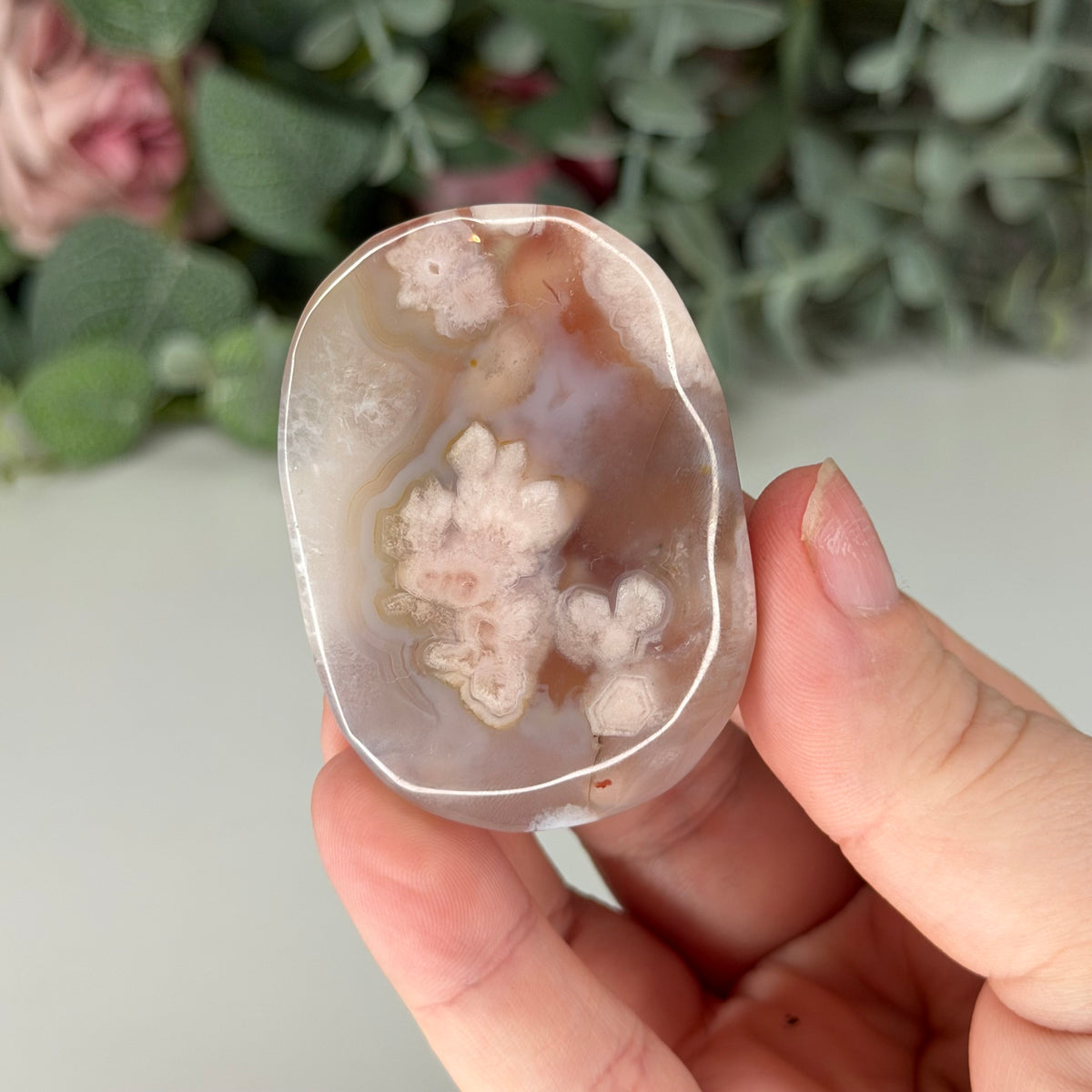 Flower Agate Palmstones