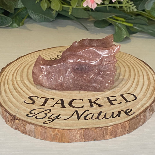 Strawberry Quartz Dragon Head