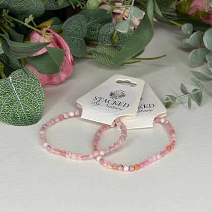 Flower Agate Bracelet (4mm)
