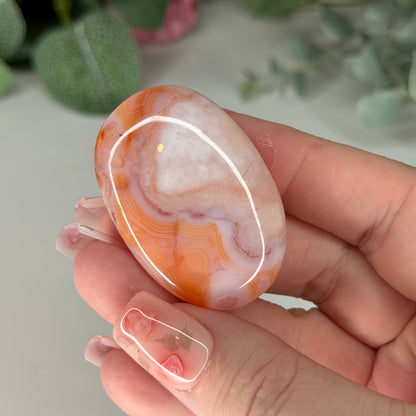 Carnelian Flower Agate Palmstone