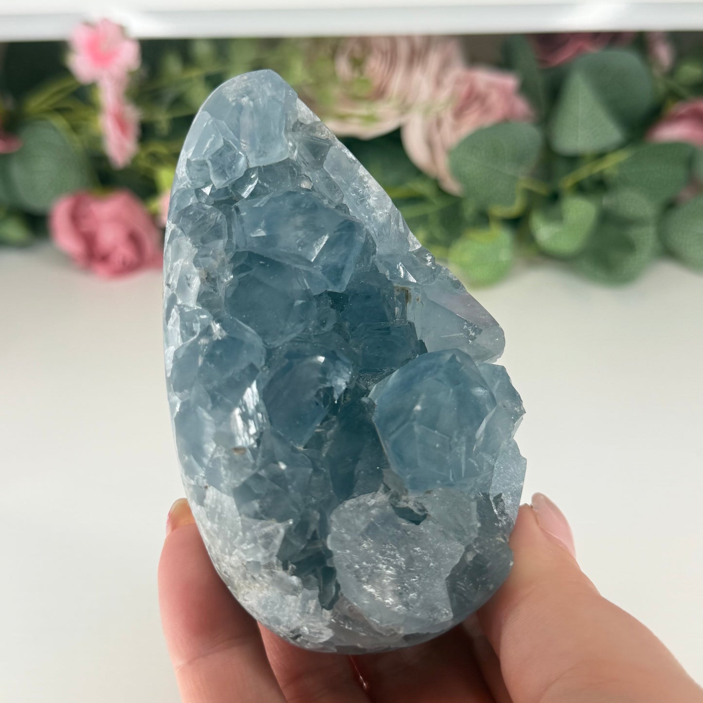 Celestite Egg on Stand