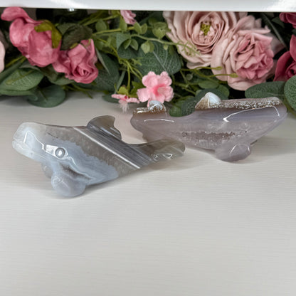 Druzy Agate Whales